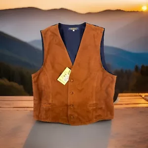 Chaleco de cuero vintage Brooks Brothers XL cuero Pella hecho en Italia - Imagen 1 de 11