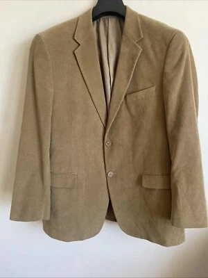 ADOLFO Mens Size 43R Brown Tan Cotton Corduroy Sport Coat Suit Jacket Blazer - Image 1 of 4