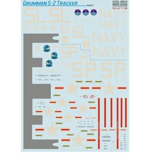 Grumman S-2 Tracker Part 1 Decals 1:48 PS 48-214 for Aircraft Plastic model kit - Picture 1 of 2
