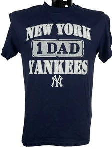 New York Yankees #1 Dad T-Shirt Herren Medium Blau NY S/S Baumwolle MLB Neu ohne Etikett - Bild 1 von 5