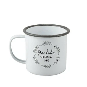 Personalised Gardening Enamel Mug Retro Outdoor Travel Metal Mug - Picture 1 of 14