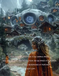 Celtic Village Druid Priestess Spell Maker Mystical Lore Keeper Giclée 8.5X11 - Picture 1 of 2