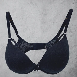 Victorias Secret 38DD Dream Angels Wicked Unlined Balconet Dot Lace Black Bra - Picture 1 of 15