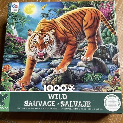 New Ceaco 1000 Piece Wild Puzzle Tropical Tiger w/ Bonus Puzzle Poster 🔥 - Image 1 of 4