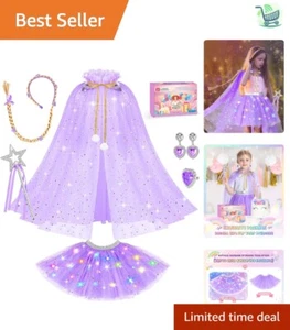 Magical Light-Up Dress-Up Set with Princess Cape, Wand & Accessories for Girls - Picture 1 of 9
