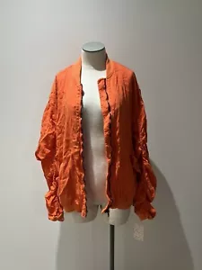 Free People Orange Bomber Jacket - Cinch Details - Small - Women’s - Picture 1 of 7