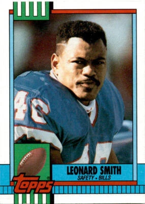 1990 Topps Leonard Smith #194 Buffalo Bills - Image 1 of 2