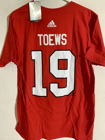 ADIDAS NHL T-SHIRT NWT CHICAGO BLACKHAWKS JONATHAN TOEWS RED SIZE L Cover