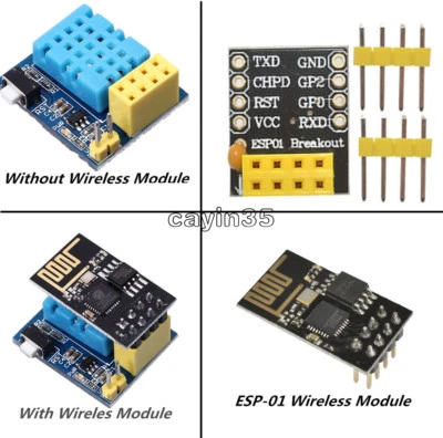 ESP8266 DHT11 Temperature Humidity WiFi Wireless Module Pin Adapter ESP-01 01S K - Image 1 of 2