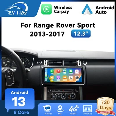 Estéreo de coche de 12,3"" para Land Rover Range Rover Sport 2013-2017 LHD Android 13 GPS Foto 1 de 4