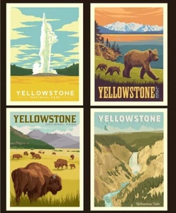Nationalparks Kissen Panel Yellowstone, 36" x 43 1/2", 100% Baumwolle - Bild 1 von 1