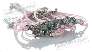 5 Kordelarmband PINK gegen HAMSA Kabbala Schmuck Glücksbringer - Bild 1 von 2