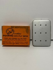 Vintage Perrine #60 étui à mouches en aluminium pêche à la mouche boîte
