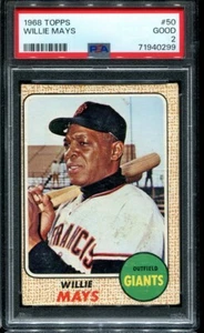 PSA 2 GOOD 1968 TOPPS WILLIE MAYS #50 GIANTS HOF 40299 KD263 - Picture 1 of 2