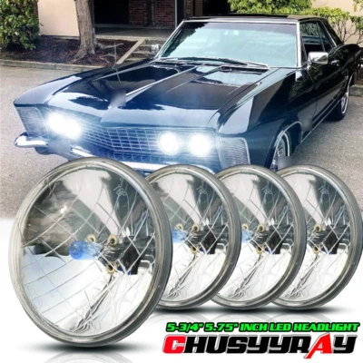 For Buick Electra Wildcat 5.75" 5-3/4" inch LED Headlights Hi/Lo Beam DOT 4X - Image 1 of 4