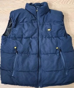 Caterpillar Puffer Vest Mens XL Arctic Zone Water Resistant Navy Outdoor Utility - Picture 1 of 10