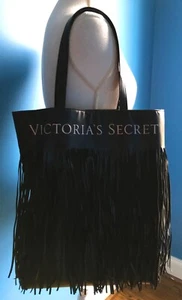 Bolso de Mano Victoria's Secret Negro Flecos Grande Shopper 17" - Imagen 1 de 15