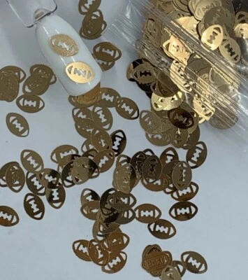 Glitter metálico para unhas de futebol champanhe 8 mm | 1 colher de chá | Gel Nail Art e acrílico - Imagem 1 de 3