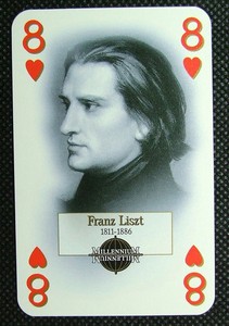 1 x playing card single swap Franz Liszt Hungarian composer 8 of Hearts MM2