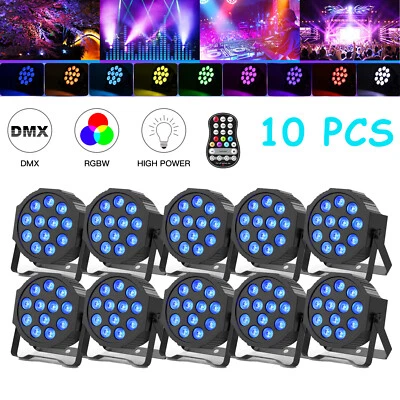 LED RGBW Par Lighting w/ battery Stage Light DMX For Party DJ Disco Show Bar - Image 1 of 4