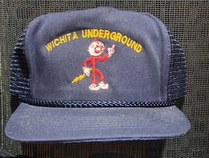 Vintage 1980’s Reddy Kilowatt Wichita Underground Snapback Truckers Cap NOS - Bild 1 von 3