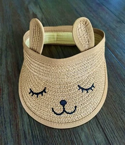 Chapeau de visière paille lapin pour tout-petits neuf - Photo 1 sur 5
