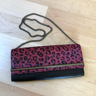 NEW Talbots Calf Hair Leopard Print Dual Shoulder Bag and Clutch - Image 1 of 4