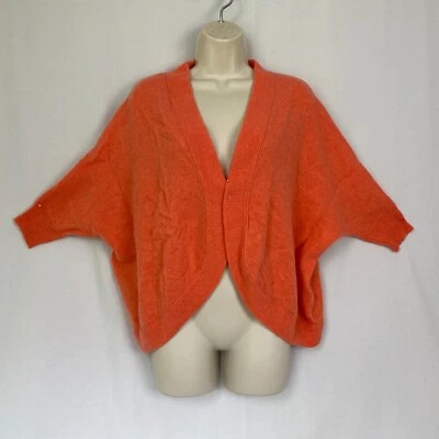 Cárdigan de cachemir Magaschoni suéter encogido de hombros para mujer grande salmón manga Dolman abierta Foto 1 de 4