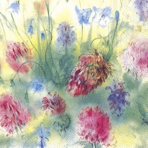 Floral Paper Napkins Clover And Bellflower Tissue Lunch Cocktail Serviette 20pk - Picture 1 of 3