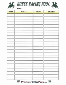 Piscina de carreras de apuestas de caballos ganadores borrables 22 x 34 - Derby Belmont Preakness - Imagen 1 de 1