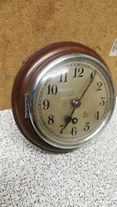 Charming Old miniature wall clock, mimicking fusee type, 11cm dial, platform 