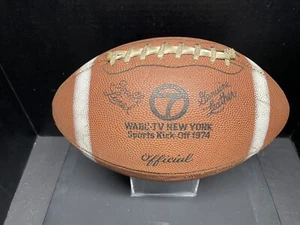 1974 Hutch Pelle Doppio Foderato Calcio WABC TV New York Sport Kick Off (FLAT) - Foto 1 di 13