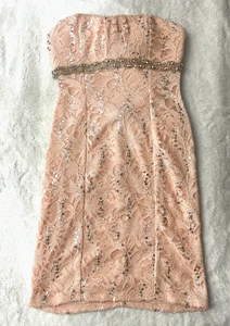 Abito formale senza spalline My Michelle Sweetheart bambina taglia 7 rosa gioiello zip nuovo con etichette - Foto 1 di 15