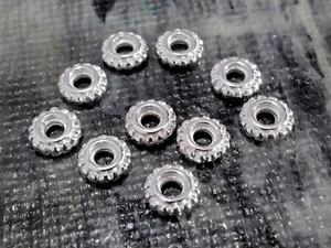 Espaciadores de plata esterlina 925, redondos planos, 5x1,5 mm, orificio de 1,5 mm, 10 piezas. - Imagen 1 de 3