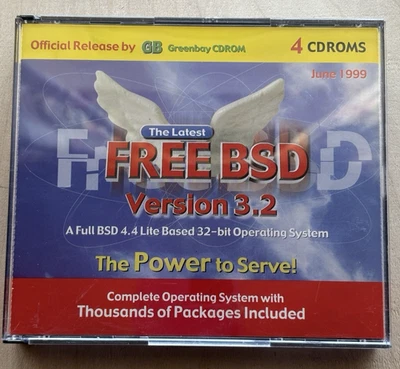 Vintage 1999 FreeBSD CD ROM 3.2 June 32-bit Operating System 4 CDs - image 1 of 4