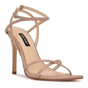 Sandalo donna Nine West cinturino alla caviglia tacco a spillo taglia US 10M naturale chiaro - Foto 1 di 6