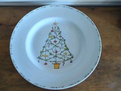 Pottery Barn HOLIDAY CHEER 16" Round Serving Chop Plate Christmas Calm Bright - Image 1 of 4