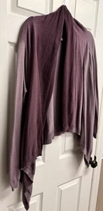 Loft Damen einfarbig lila ombre verblassen vorne offen durchsichtig Baumwollmischung Cardigan L - Bild 1 von 12