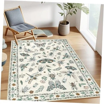  Tapete Insect Botanical 3x5 lavável macio foyer tapetes para entrada antiderrapante  - Imagem 1 de 4