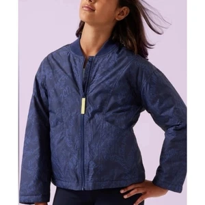 NEU Athleta Mädchen Simone Biles wandelbare Jacke XL (14) marineblau neu mit Etikett $ 99 UVP - Bild 1 von 16