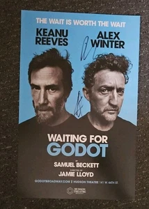 Waiting For Godot Broadway Window Card Signed By Keanu Reeves And Alex Winter - Picture 1 of 5