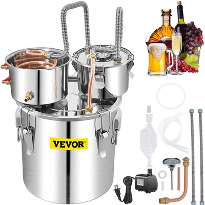 VEVOR Moonshine Still Water Alcohol Distiller 13.2Gal w/Thumper Keg & Water Pump - Image 1 of 4