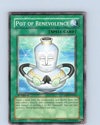 Yu-Gi-Oh TCG Pot Of Benevolence ABPF-EN061 1st Edition Common Card Played LP - Image 1 of 2