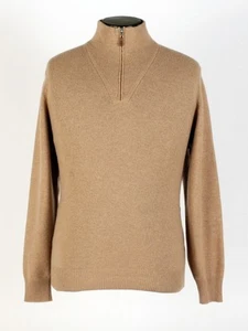 Brunello Cucinelli 100% Cashmere 1/2 Zip Sweater - Brown 2XL - $1750 Retail - Picture 1 of 16