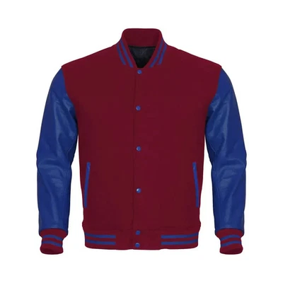 Varsity Jacket Premium Quality Wool Body Cow Hide Leather Sleeves| Free Shipping - Image 1 of 3
