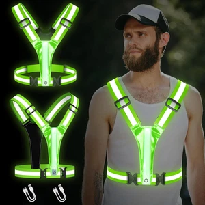 LED Reflective Vest Running Gear, Light up Vest for Night, High Visibility Runni - Picture 1 of 7
