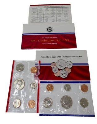 1987 US Mint Uncirculated Coin Set ~ Denver Philadelphia Mint - Image 1 of 4