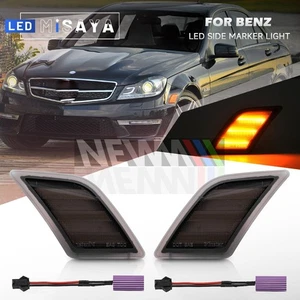 Smoked LED Side Marker Light For 08-11 Mercedes Benz W204 C250 C300 C350 C63 AMG - Picture 1 of 10