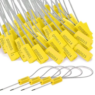 120 precintos de cable de acero, precintos de seguridad de metal, metal numerado plo8618 - Imagen 1 de 4