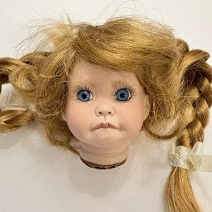 VTG Porcelain Child Doll Head Parts For 16” Dolls  Make Replacement Pouty Lips - Picture 1 of 11